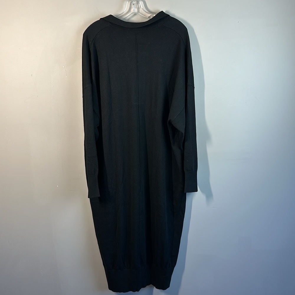NWT City Chic ISOLDE ROTH Black Side Slit Knit Shirt Dress Size 18/20 - Picture 4 of 15
